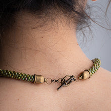 Load image into Gallery viewer, Green Buhda - Kumihimo Necklace
