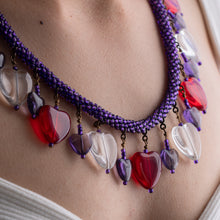 Load image into Gallery viewer, Queen of Hearts Kumihimo Necklace
