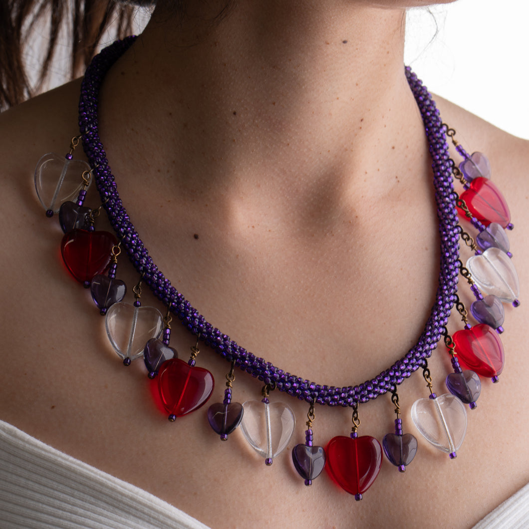 Queen of Hearts Kumihimo Necklace