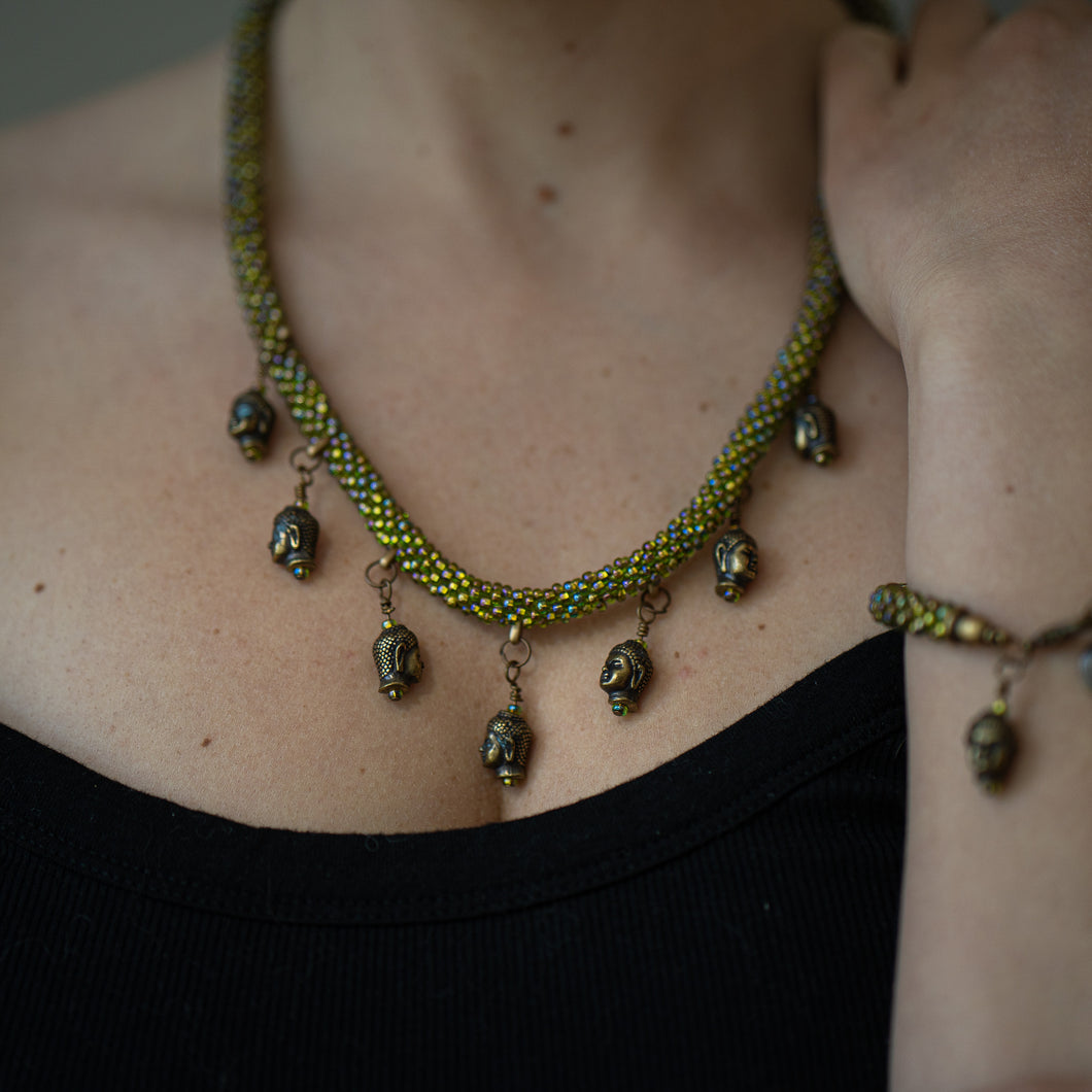 Oh My Buddha, 2! Necklace and Bracelet Set